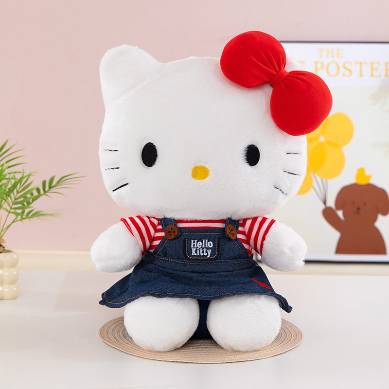 Denim Dream Hello Kitty Plush in a cute denim dress